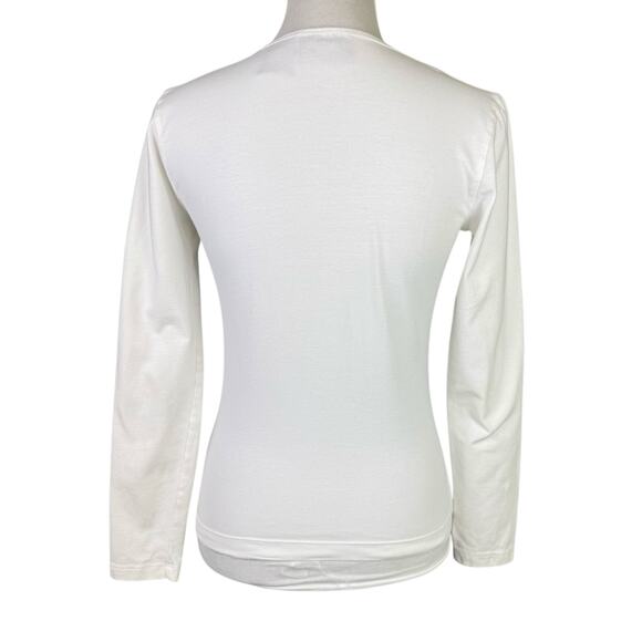 Harley Davidson White Long Sleeve Bedazzled Cotton Blend Logo Edgy Baby Tee - Picture 6 of 11